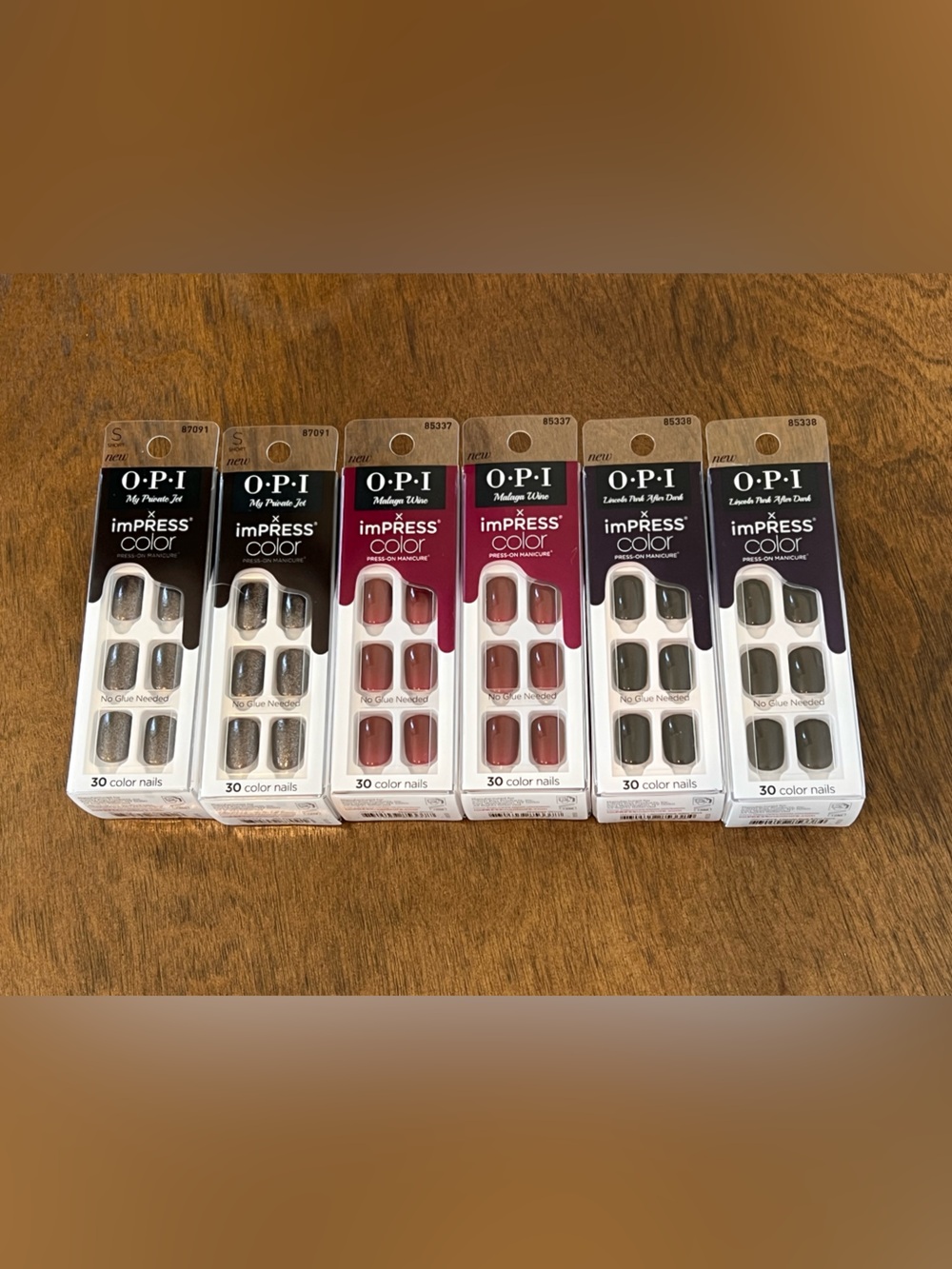 OPI x imPRESS Press-On Nails 6 Box Lot-Lincoln Park Malaga Wine Private Jet NWT